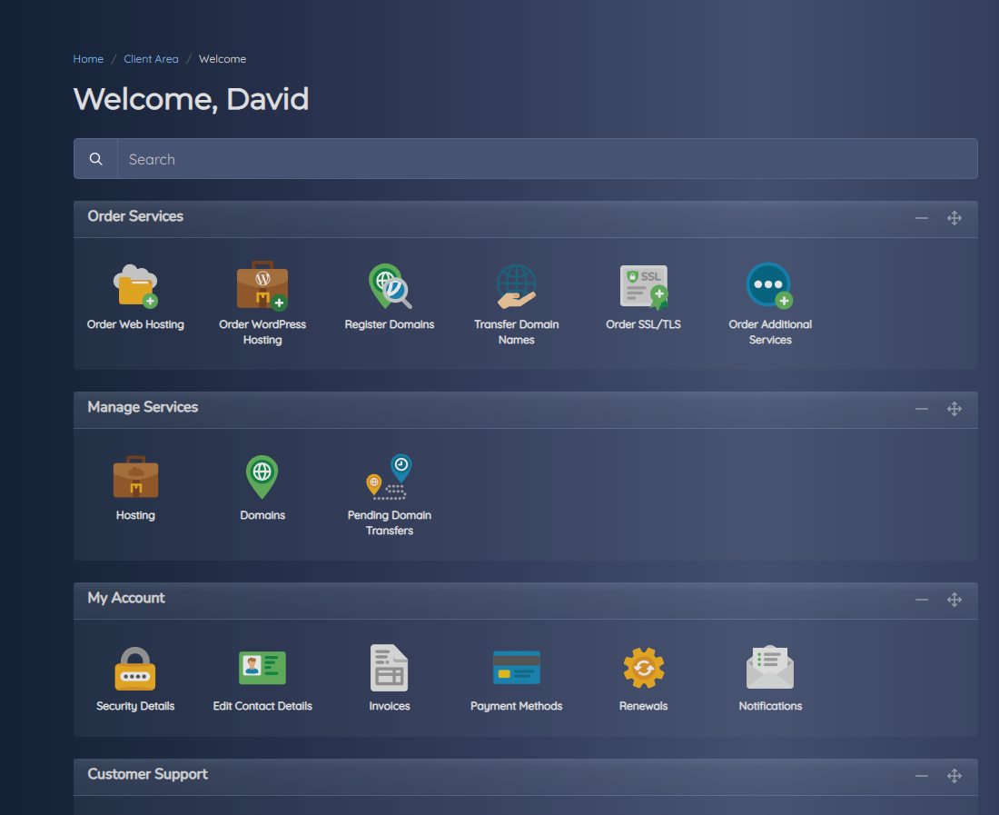 Graphical Account Navigation